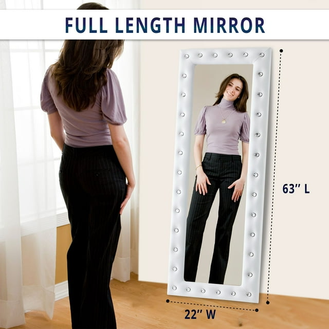 Crystal tufted Full length Mirror, Floor Mirror, Full Body Mirror for