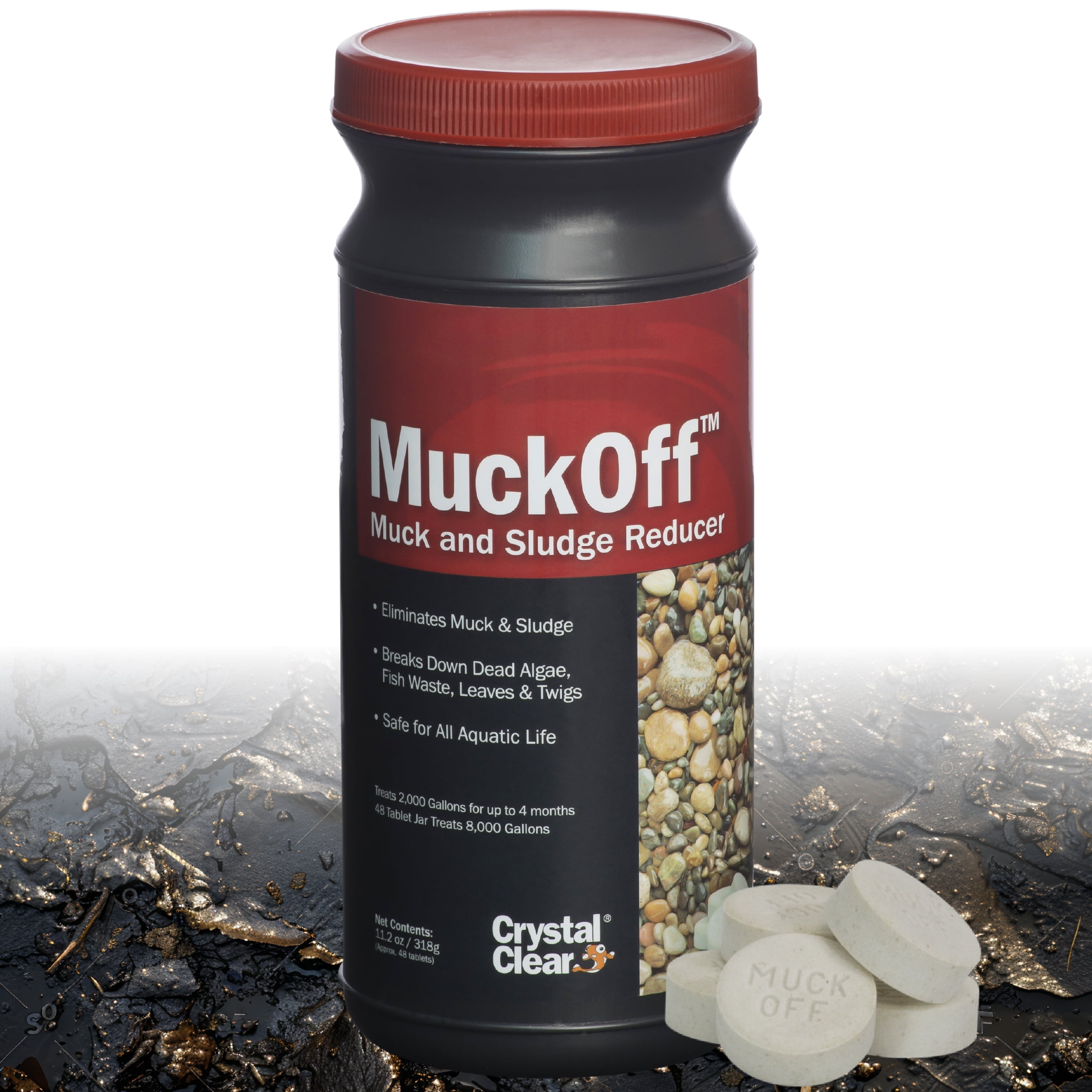 CrystalClear MuckOff Natural Bacteria Pond Treatment, 48 Tablets
