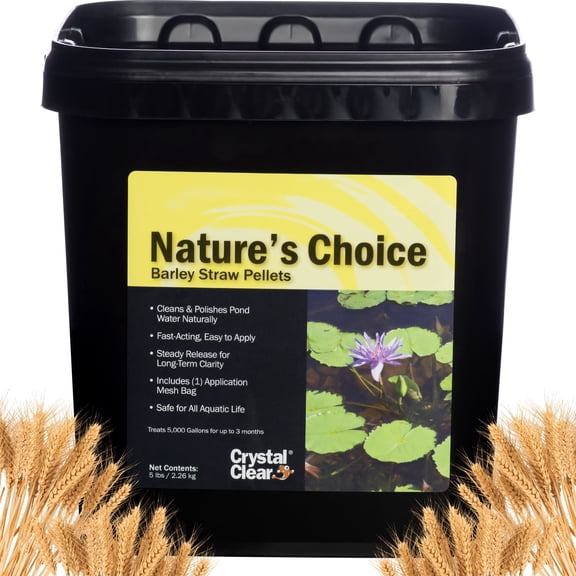 CrystalClear Nature's Choice Barley Straw Pellets, Natural Clarifier for Ponds & Water Gardens, 5 lb