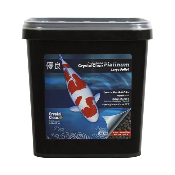 CrystalClear Platinum Rapid Growth Koi Fish Food, 5mm Pellets, 4.4 Pounds