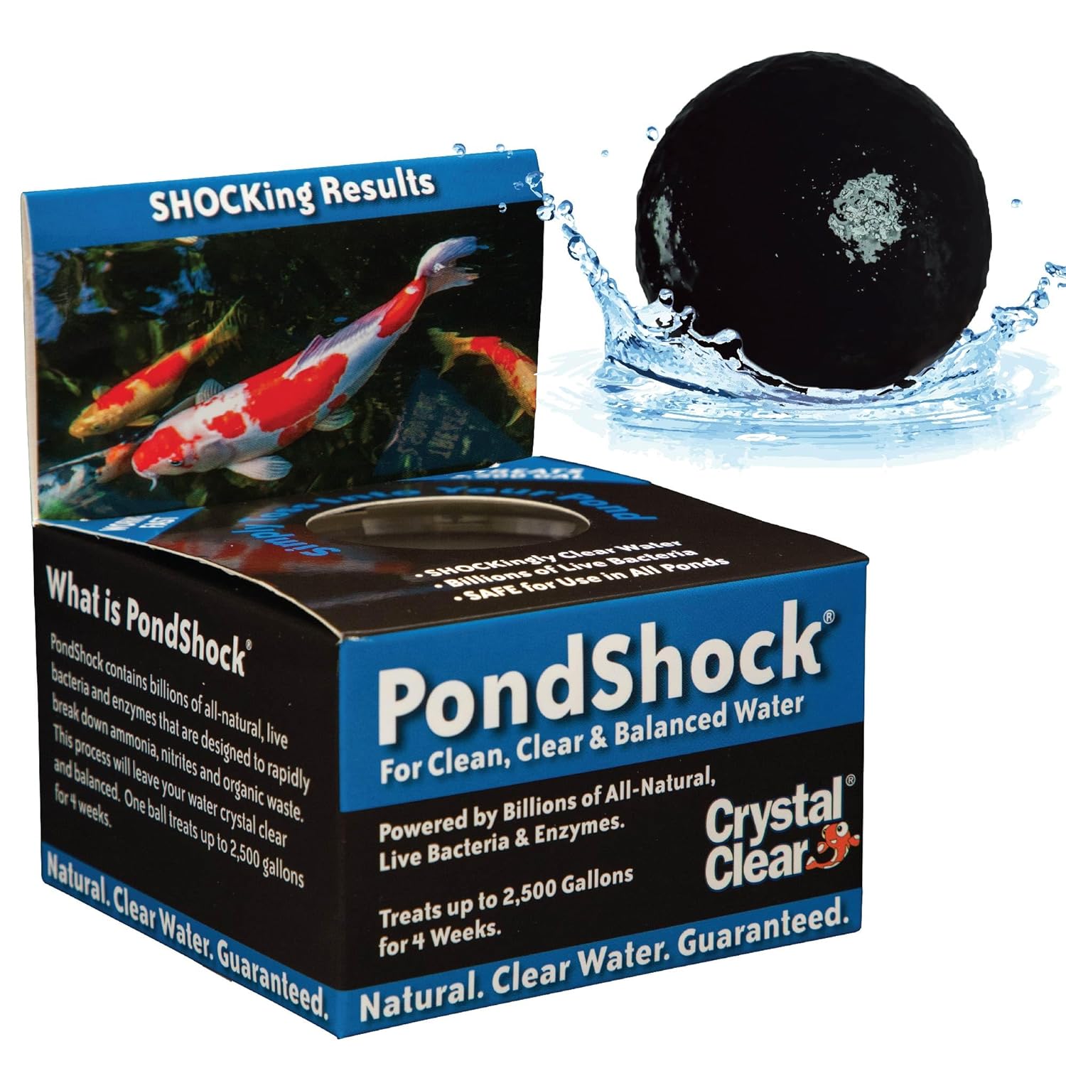 CrystalClear PondShock Ball, Natural Enzymes & Live Bacteria