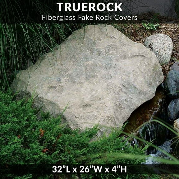 CrystalClear TrueRock Fake Fiberglass Flat Rock, Medium, Sandstone, 32 x 26 x 4
