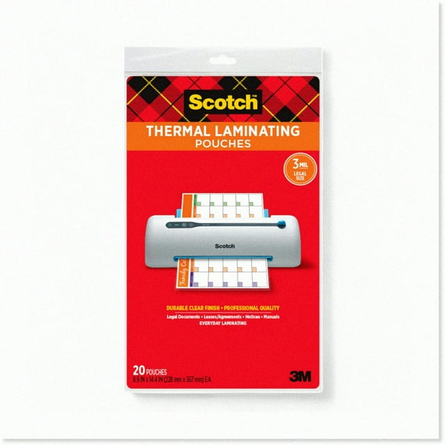 CrystalShield Legal Size Thermal Laminating Pouches - 20 Clear Pouches for 8.9" x 14.4" Paper