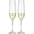 thumbnail image 1 of Crystalex 40729/190/M8441, 6 Oz Viola Gold Spiral Flutes, Bohemian Champagne Glasses, Set of 2, 1 of 2