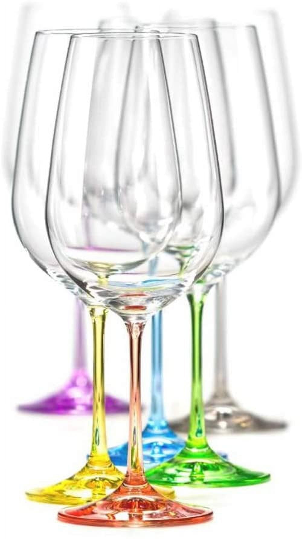 Colored Crystal Wine Glass Set of 6, Large Stemmed 12 oz Glasses, Great for  all Occasions & Special …See more Colored Crystal Wine Glass Set of 6