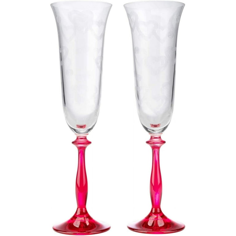 Heart Shaped Wine Glass - 1 Set of 2 - Wine Glass and Champagne