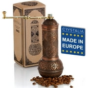 Crystalia Coffee Grinder, Antique Copper, Manual Coffee Grinder with Adjustable Coarseness