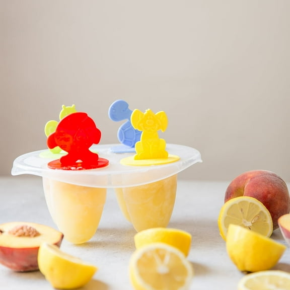 Crystalia, Colorful Set of 4, Freezer Ice Pop Maker, Reusable Popsicle Molds for Kids, Dishwasher Safe