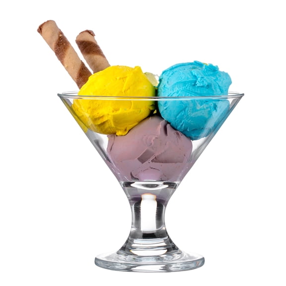 Crystalia Home Small Clear Glass Bowl Set, Dessert, Pudding, Ice Cream, Fruit Serving Cups, Set of 4, 6.25 oz