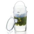Crystalia Large Pickle Jar w/ Strainer, Food Storage, Leak Proof Lid