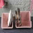 thumbnail image 1 of Crystalia Plastic Dish Holder Organizer Set for Kitchen, 2 Piece Holder for Dishes, Large Compact Plate Drying Rack, BPA Free Kitchen Strainer Set of 2, Utensil Holder for Cutlery, (Pink), 1 of 8