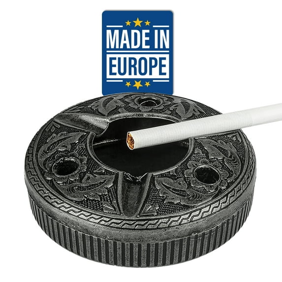 Crystalia Round Copper Cigar Ashtrays, Traditional Decorative Copper Color Ashtrays for Cigarettes, Luxury Ashtray Gift, 3.25"L x 3.25"W x 1"H