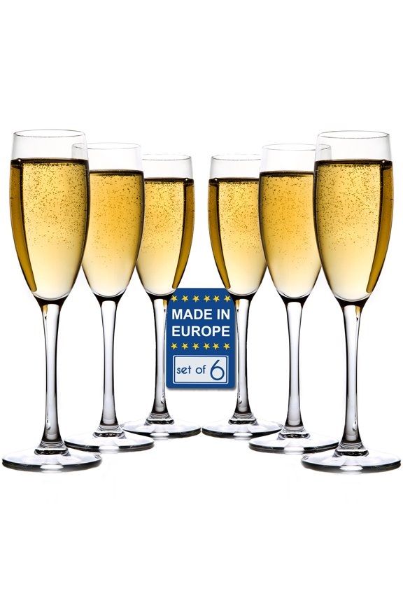 Set of 6 Classic Champagne Glass, 6.5 Ounce