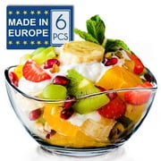 Crystalia Set of 6 Clear Glass Bowls for Kitchen Prep, Snack, Dessert, Dips, and Candy Dishes or Nut, 7 1/4 oz