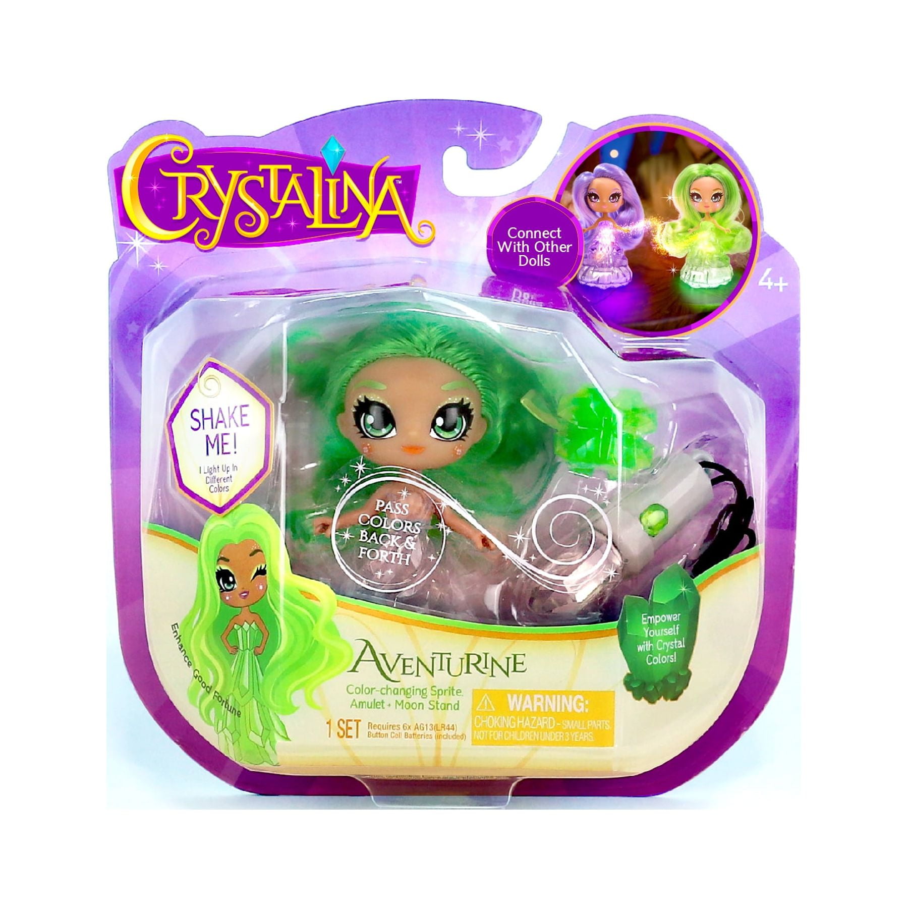 Crystalina Aventurine 4-inch Girls Doll with Color Changing