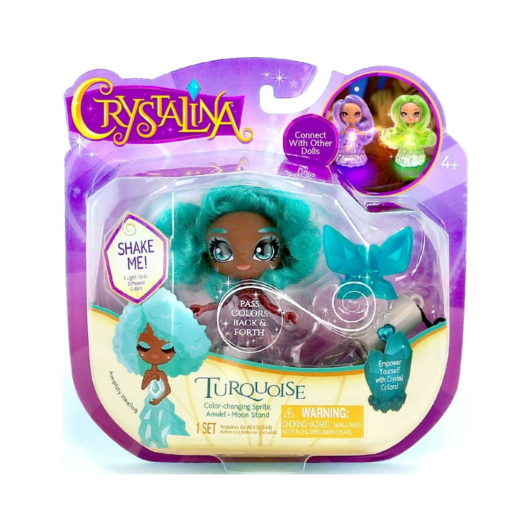 Crystalina Turquoise 4-Inch Girls Doll with Color Changing Led