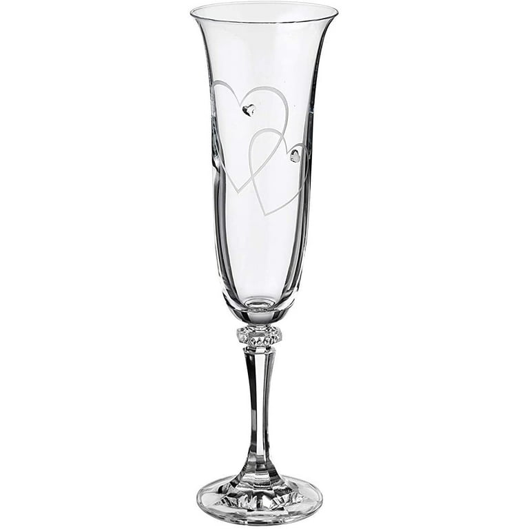 Crystalite Bohemia 5 Oz Crystal Champagne Flute Glasses Sparkly with  Swarovski Rhinestones, Set of 6, Great Gift Idea for Anniversary, Wedding,  Birthday 