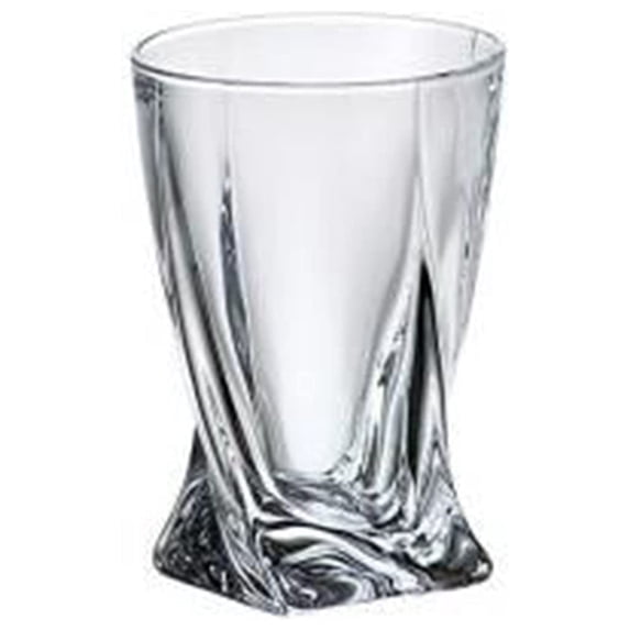 Crystalite Quadro Collection Modern Crystal Hand-Crafted Decorative Tumblers Set - 12 Oz Tumblers, Set Of 6