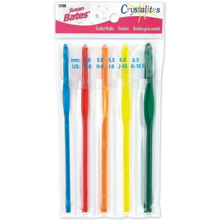 Crystalites Acrylic Crochet Hook Set-Sizes G6 To K10.5