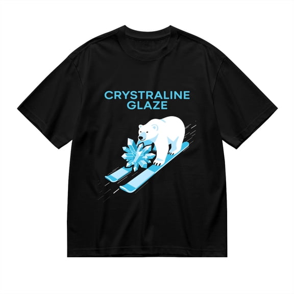 Crystalline Glaze,polar Bear On Twin Skis Print 2, T Shirt for Men, Vintage Graphic Tees Men, 23686790,S