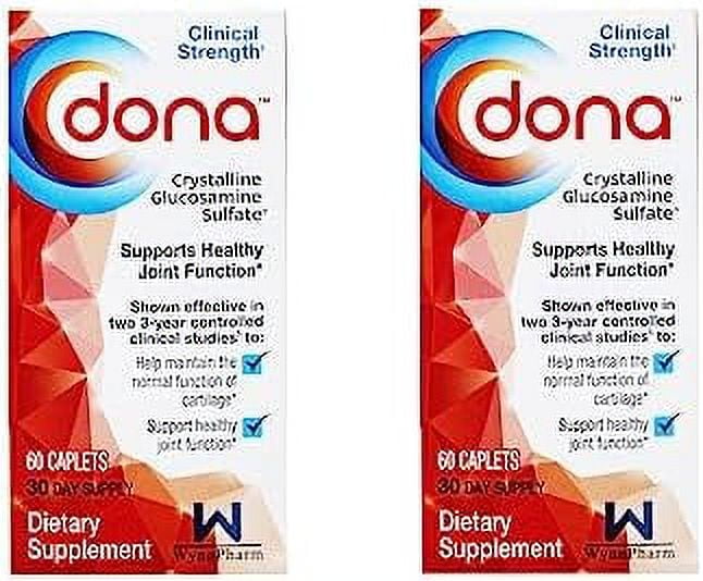DONA Crystalline Glucosamine Sulfate (2 Pack) 60 Caplets
