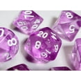 thumbnail image 1 of Crystalline Purple DnD Dice Set | Dungeons and Dragons | 7 Dice RPG Polyhedral Set, 1 of 3