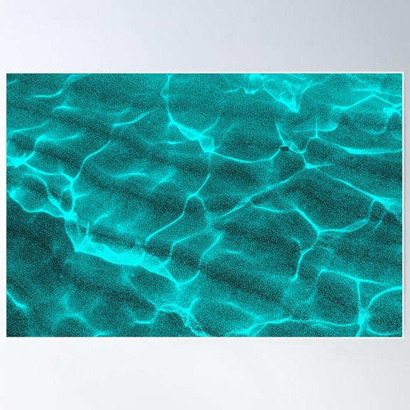 Crystalline Sea - Warm Teal Poster Wall Art, Modern Wall Decor For Living Room Bedroom, 8x12 UNFRAMED
