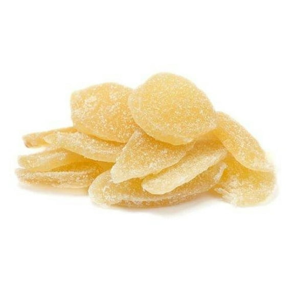 Crystallized Ginger Slices Sulfured by It's Delish, 5 Lbs Bulk Candied Dried Ginger Fruit Slices, No Color Added - Vegan, Kosher