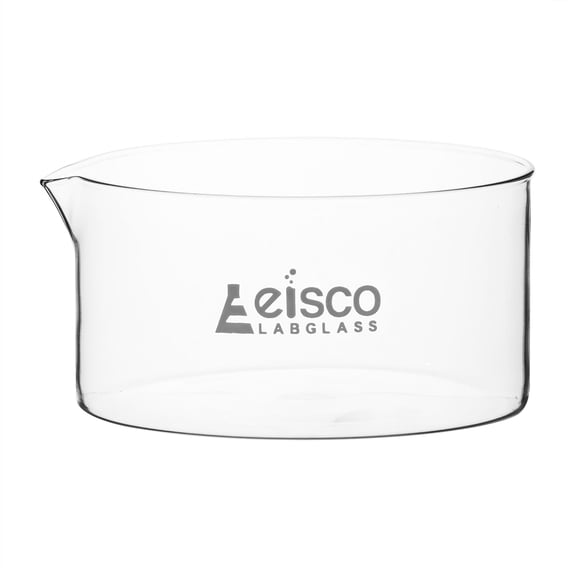 Crystallizing Dish, 2000ml - Flat Bottom, with Spout - Borosilicate 3.3 Glass - Laboratory, Kitchen, Crafts Labs