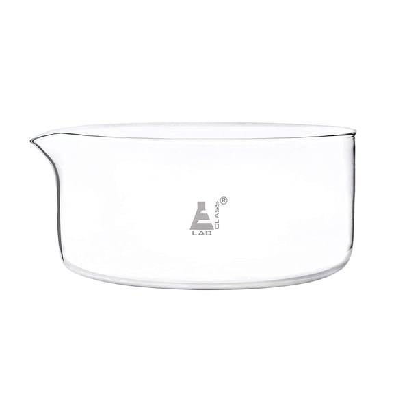 Crystallizing Dish, 3500ml - Flat Bottom, with Spout - Borosilicate 3.3 Glass - Laboratory, Kitchen, Crafts