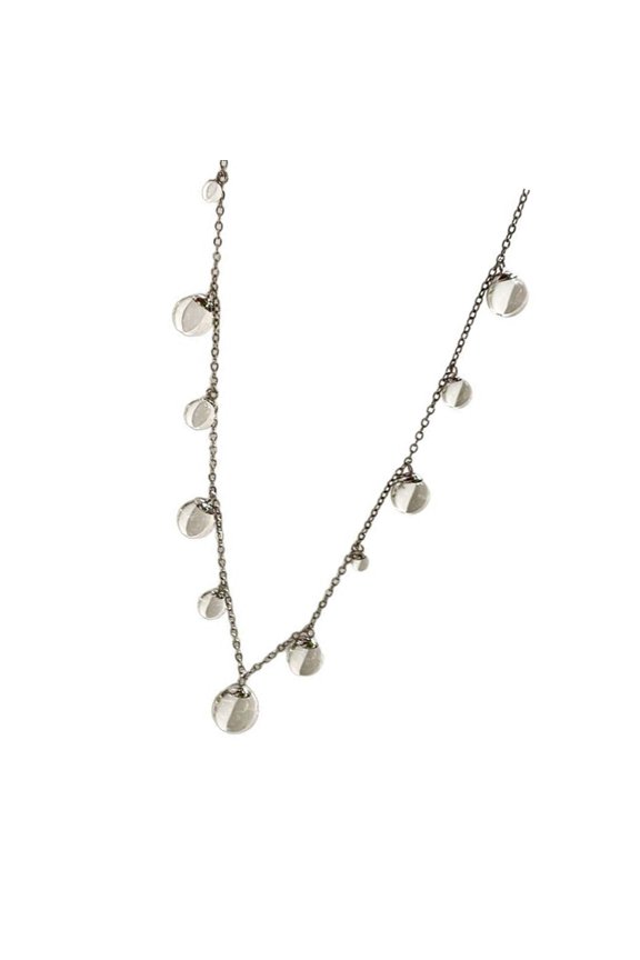 Crystals Clear Waterdrop Pendant Necklace Titaniums Steel Chain Elegant Minimalist Layering Jewelry Gifts for Women