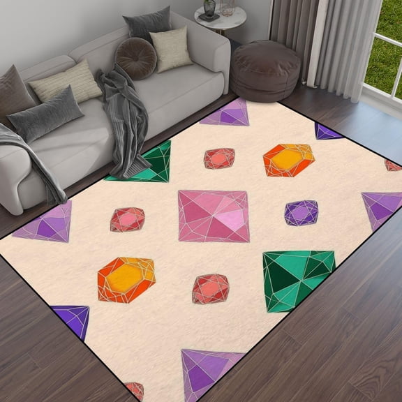 Crystals Diamonds Gemstones Texture For Banners Area Rug Outdoor Patio Rug Play Mat Modern Floor Carpet Non-Slip Home Decor Living Room 1x2ft