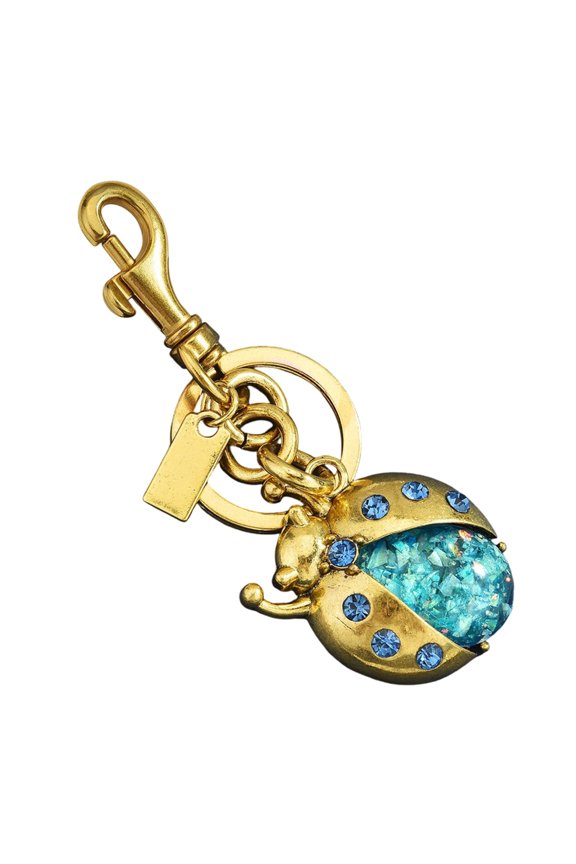 Crystals Embedded Ladybirds Keychain Alloy Materials Trendy Jewelry