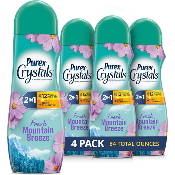 Crystals In-Wash Scent Booster, Fresh Mountain Breeze, 21 oz (Pack of 4), Long-Lasting Freshness & Odor Elimination Technology