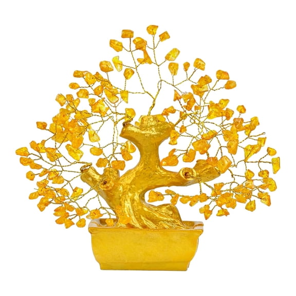 Crystals Money Tree, Handmade Feng Shui Gemstone Tree, Golden Citrine - 6 X 4 Inch | For Wealth, Positivity & Home Dcor Bonsai Showpiece - Good Luck Gift | Ideal Gift For Any Occasion