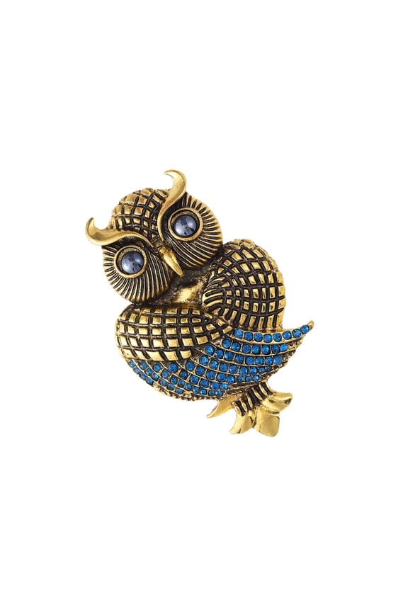 Crystals Owl Pin Zinc Alloy Construction Fashion Statement Pieces