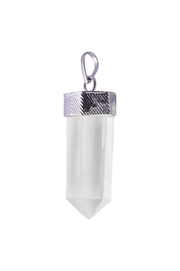 Crystals Quartz Pencil Pendant for Reiki Healing and Crystal Healing,Traditional Astrological Pendant for Women and Mens for Chakra Healing | Lucky Charm Positive Vibes Energy(KI_40)