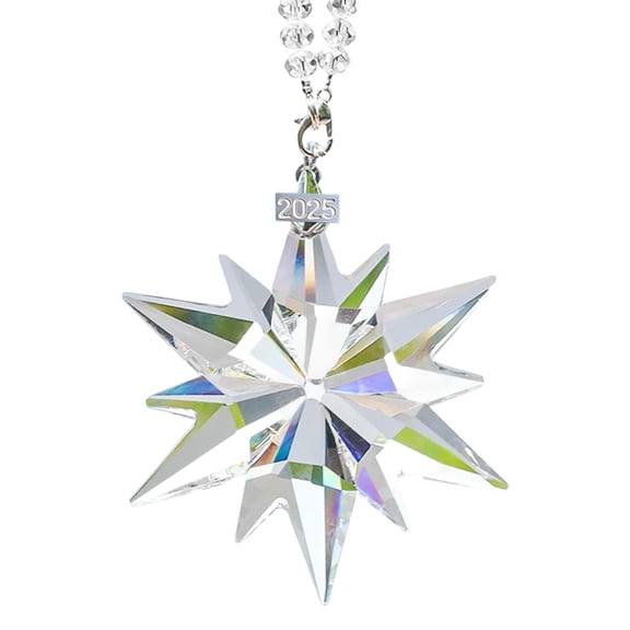 Crystals For Suncatchers, Transparent 2D Decorative Crystal Snowflake Star Pendant Ornament Suncatcher - 2D Light Catcher Decor - For Home, Window, Holiday Display
