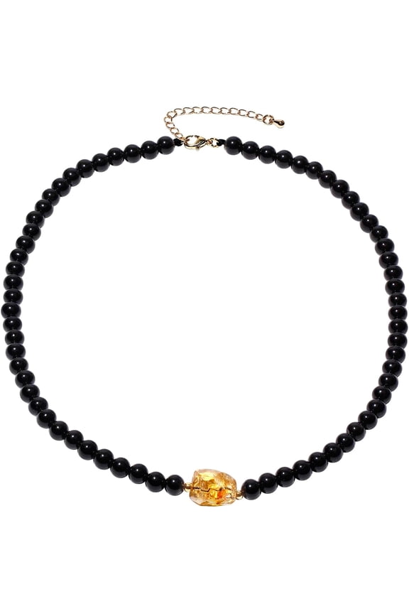 Crystals Top Beaded/Raw Citrine Beaded Necklace Spiritual Healing Crystals Necklaces for Women Reiki Balance November Birthstone Jewelry Choker Gifts (16+2")[j926]