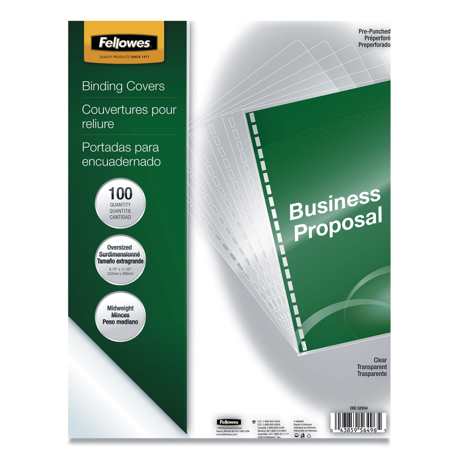 Crystals Transparent Presentation Covers for Binding Systems, Clear, with Round Corners, 11.25 x 8.75, Punched, 100/Pack Crystals Transparent Presentation Covers for Binding Systems, Clear, with Round Corners, 11.25 x 8.75, Punched, 100/Pack