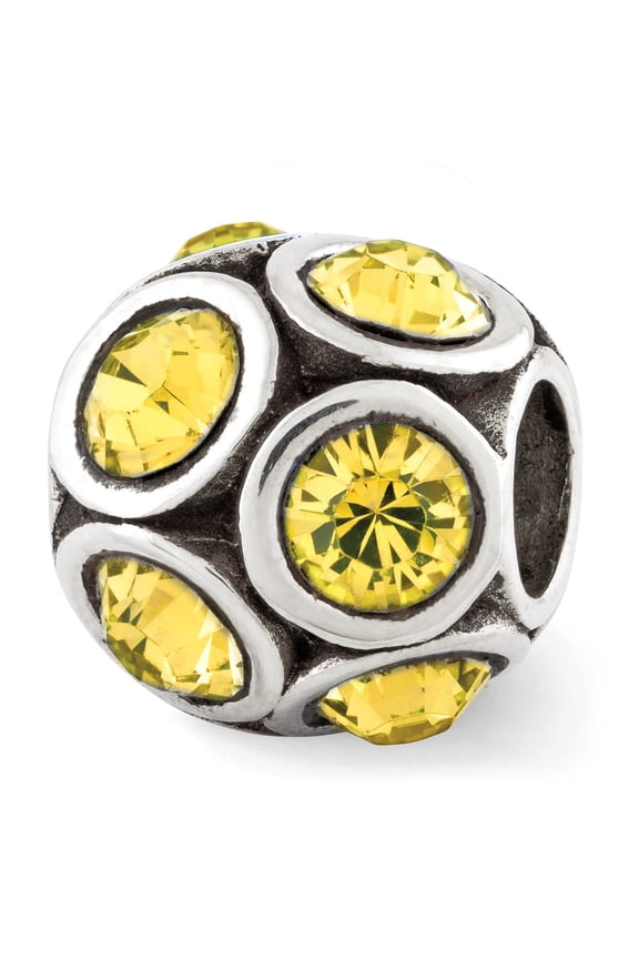 Crystals from Swarovski November Gemstone Charm Sterling Silver Reflection Beads