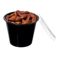 thumbnail image 1 of Crystalware, Disposable 5oz. Plastic Portion Cups with Lids, Condiment Cup, Jello Shot, Soufflé Portion, Sampling Cup, 100 Sets - Black Cups with Clear Lids, 1 of 3