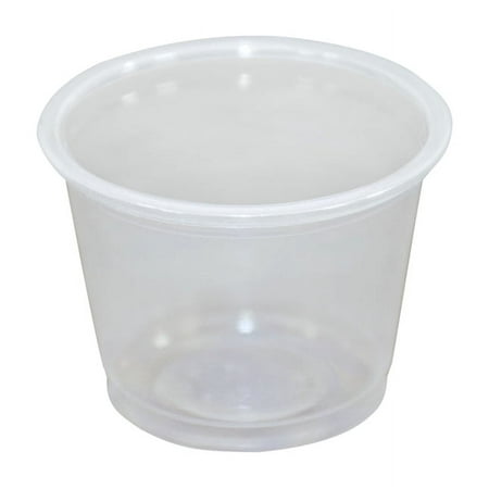 Crystalware Disposable Plastic Portion Cups with Lids, 100 Sets (1.5 oz.) Clear