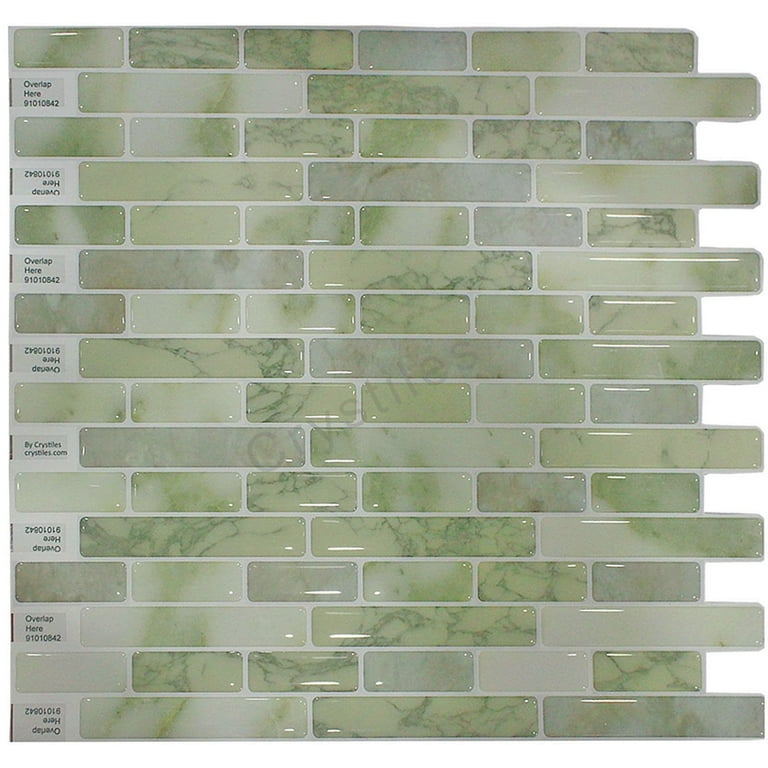 Crystiles 10 in. x 10 in. Peel and Stick Vinyl Wall Tile Backsplash (6-Pack) Crystiles 10 in. x 10 in. Peel and Stick Vinyl Wall Tile Backsplash (6-Pack)