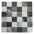 thumbnail image 1 of Crystiles 12-Pack Medley PVC and Aluminum 12 X 12 Inches Peel and Stick Backsplash Tile, Black Marble and Brushed Metal, 1 of 10