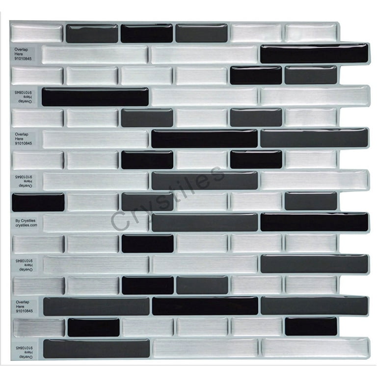 Crystiles 10 in. x 10 in. Peel and Stick Vinyl Wall Tile Backsplash (6-Pack) Crystiles 10 in. x 10 in. Peel and Stick Vinyl Wall Tile Backsplash (6-Pack)
