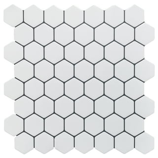 Crystiles Hexagon White, Glossy 12in x 12in Peel and Stick Vinyl Backsplash Tile, Pro Series Thicker Version (4-Pack) Crystiles Hexagon White, Glossy 12in x 12in Peel and Stick Vinyl Backsplash Tile, Pro Series Thicker Version (4-Pack)