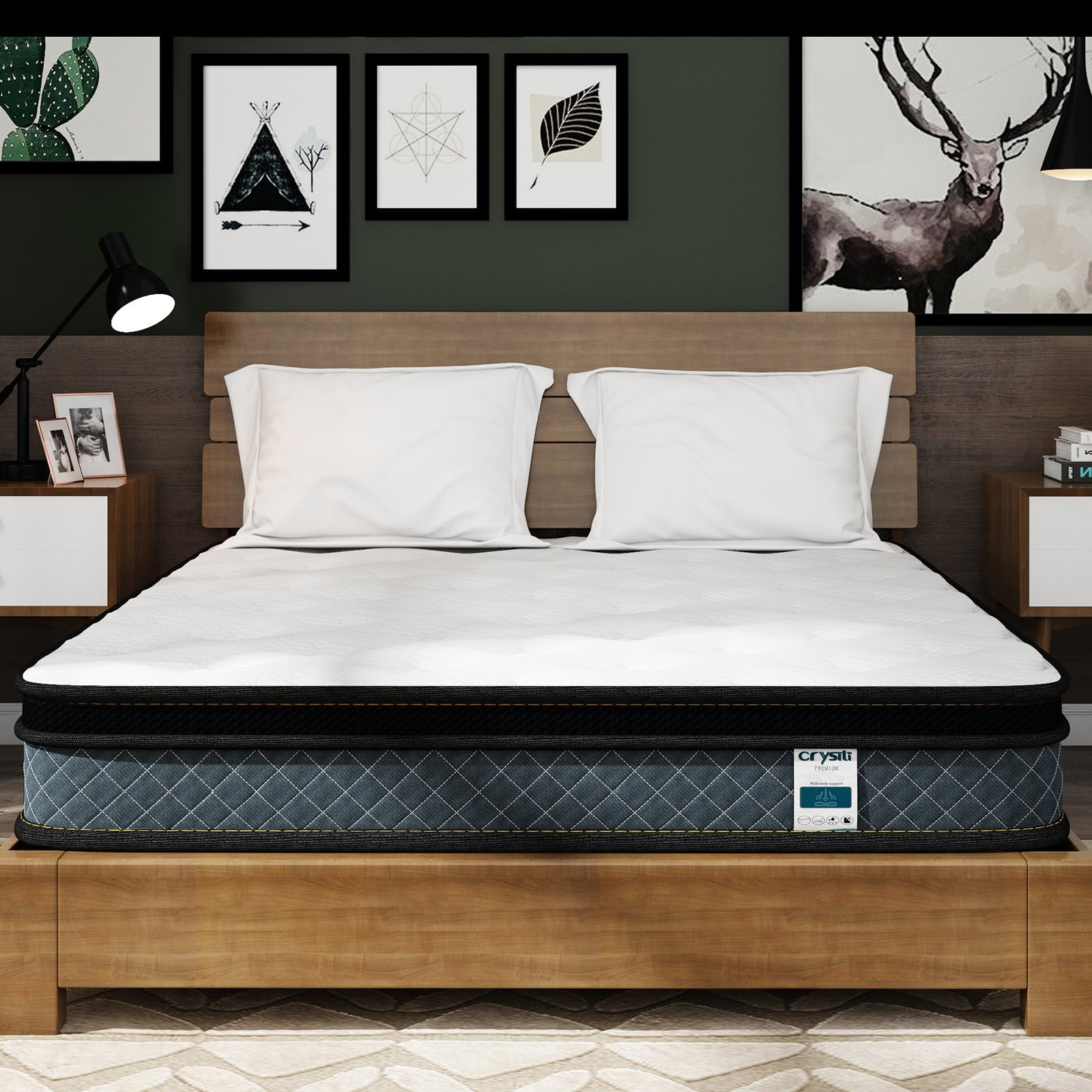 Crystli 10 Inch Gel-Infused Memory Foam Mattress Plush Pillow Top Twin Size Mattress in a Box,CertiPUR-US Certified