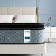 Crystli 10" Queen Size Pocket Innerspring Memory Foam Hybrid Mattress in a Box