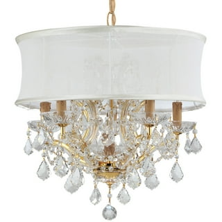 Gold drum chandelier with cheap crystals